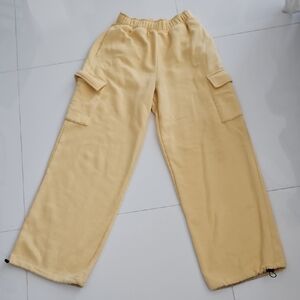 No Boundaries Women's Yellow Cargo Joggers